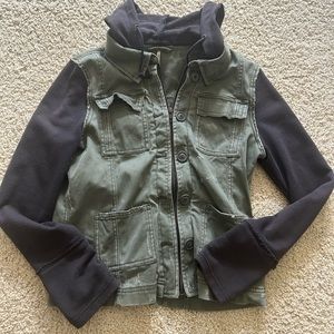 Free People Distressed Olive Jacket Small